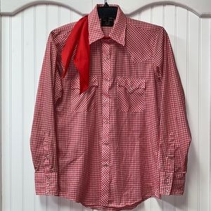 70s Dickson-Jenkins Fort Worth Texas Western Shirt with Neck Sash M/L Vintage